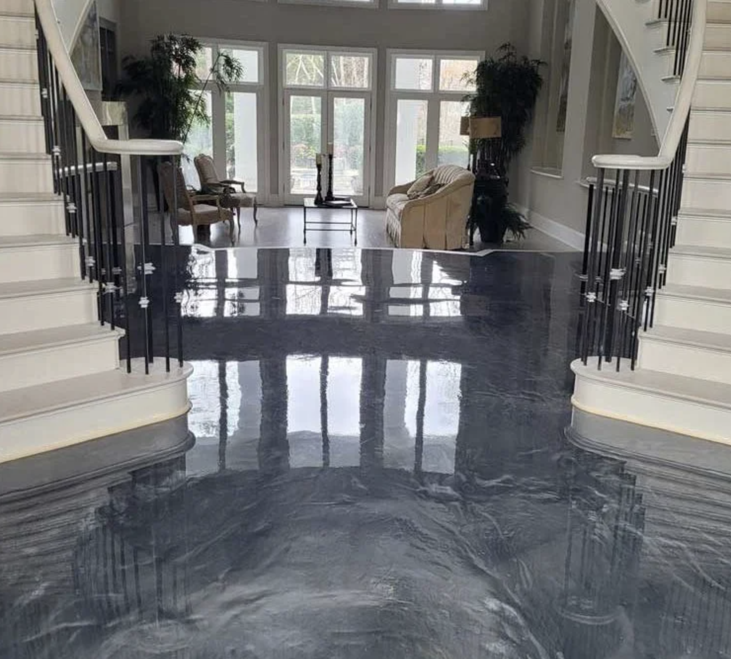 Decorative stained concrete floor in Simi Valley, CA