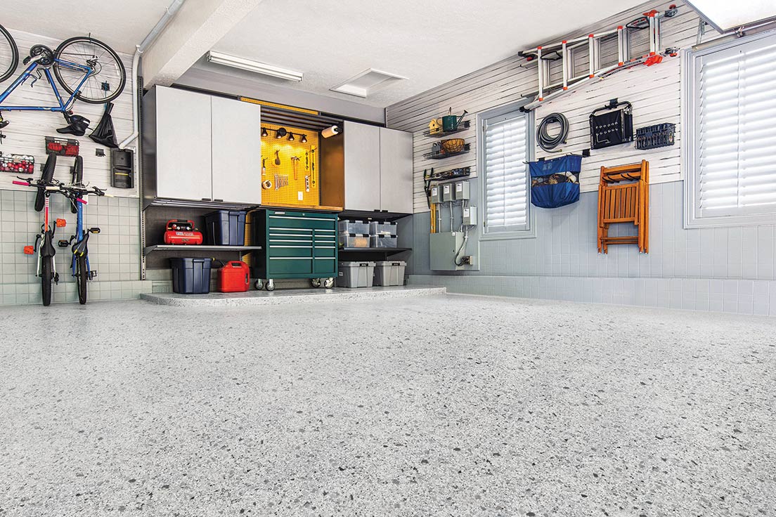 Garage floor epoxy coating installed in Simi Valley, CA