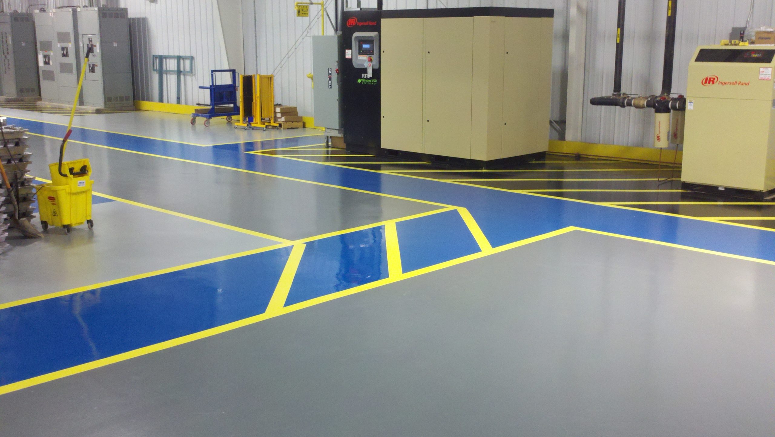 Industrial epoxy flooring in a Simi Valley warehouse facility